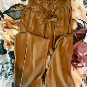 Thread + supply; brown tie flowy pants